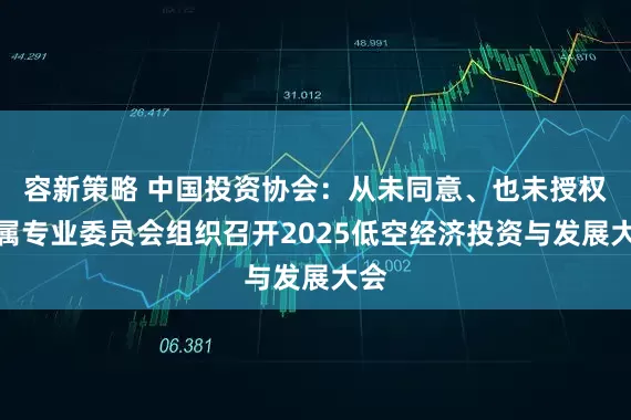 容新策略 中国投资协会：从未同意、也未授权所属专业委员会组织召开2025低空经济投资与发展大会